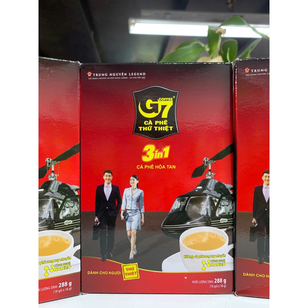 [DATE LUÔN MỚI] Cafe Hòa Tan 3in1 G7-Trung Nguyên Hộp Vuông 288Gam (18Gói*16Gam).