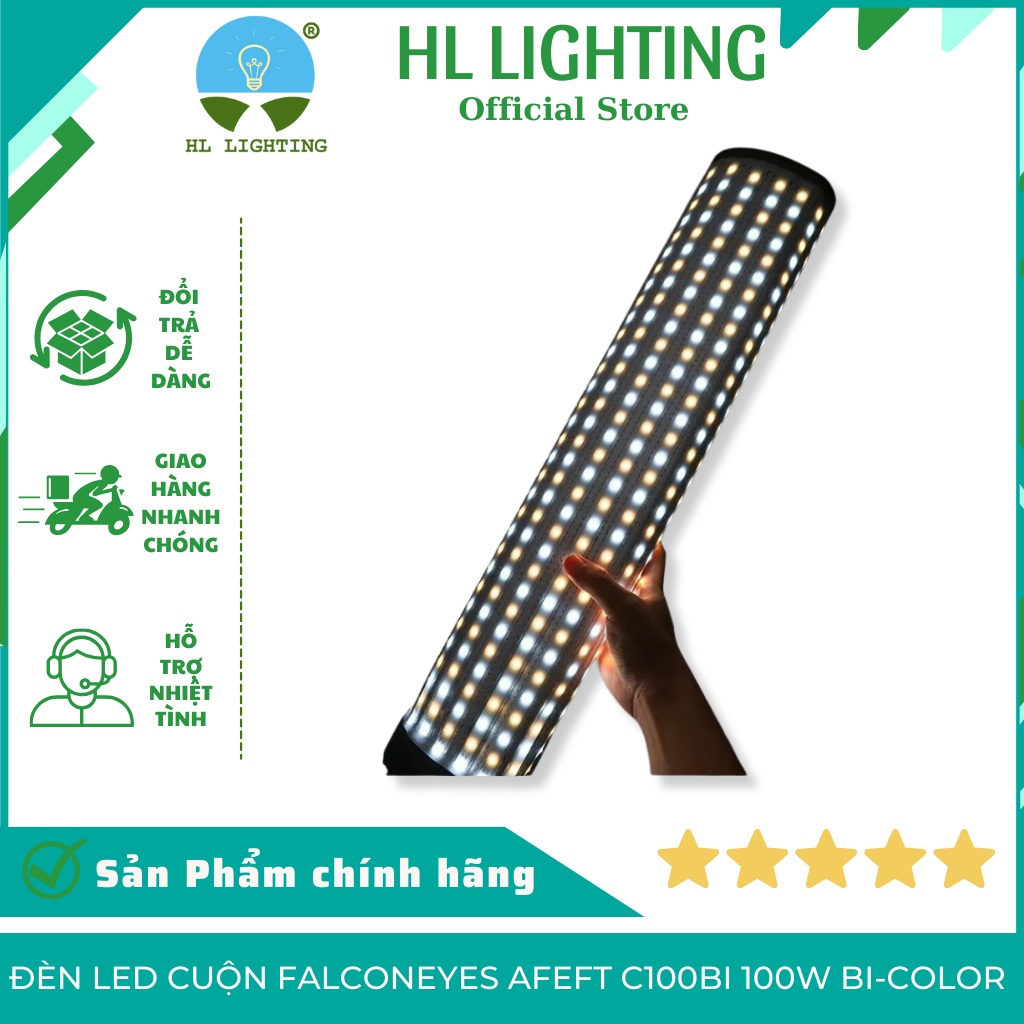 Đèn Led Cuộn Falconeyes AFEFT C100BI 100W Bi-Color 2700K-6500K 880 LED HL Lighting