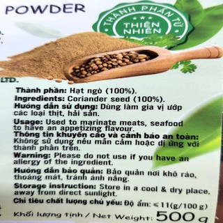 [Gói 500g (VIỆT ẤN)] BỘT HẠT NGÒ [VN] VIANCO Coriander seed powder