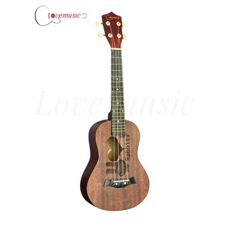 Đàn Ukulele Concert Gỗ 23inch Love Music Cao Cấp Chất Lượng ( tặng kèm đầy đủ phụ kiện)