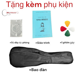 Đàn Ukulele Concert Gỗ 23inch Love Music Cao Cấp Chất Lượng ( tặng kèm đầy đủ phụ kiện)