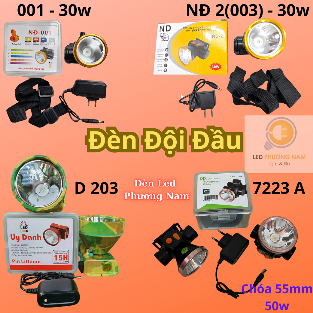 Đèn Pin Đội Đầu Nhiều Loại