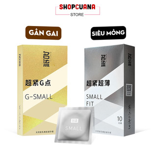 Combo Bao Cao Su Small Fit Trắng Siêu Mỏng + G-Small Vàng Gai Li Ti (Hộp 10C) - Bcs Size Nhỏ 45mm