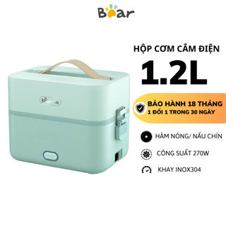 Hộp cơm cắm điện văn phòng Bear DFH-B12E1 (SB-HC12L), Dung tích 1.2L, Hâm nóng- Nấu cơm, BH 18 Tháng
