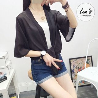 Áo khoác voan lửng cột eo khoác nhẹ