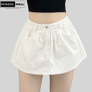Chân Váy KaKi Dáng Ngắn Nhún Tùng Cạp Cao Có Lót Trong BigSize MiSoul Mall, Chân Váy Mini Dáng A 387