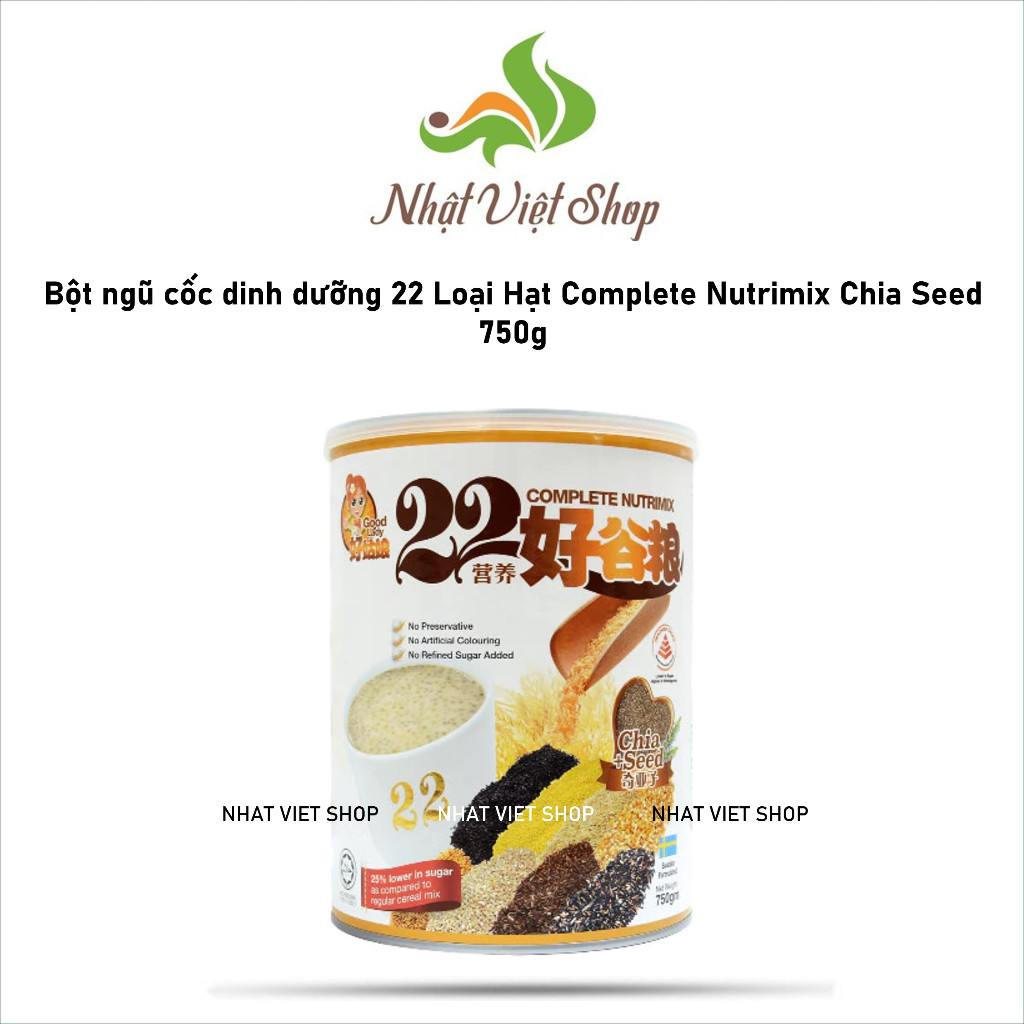 Bột Ngũ Cốc Dinh Dưỡng Hạt Chia 22 Complete Nutrimix Chia Seed 750g