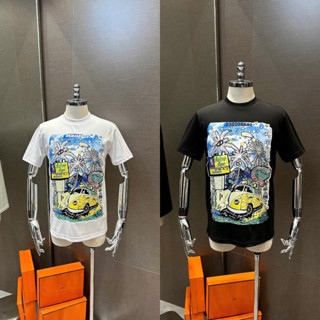 Áo Thun Nam Đê Ét Quy Họa Tiết In Nhiệt Siêu Nét- Áo Phông Nam Nữ Họa Tiết Cây Dừa Ô Tô Trước Ngực Cực Hot