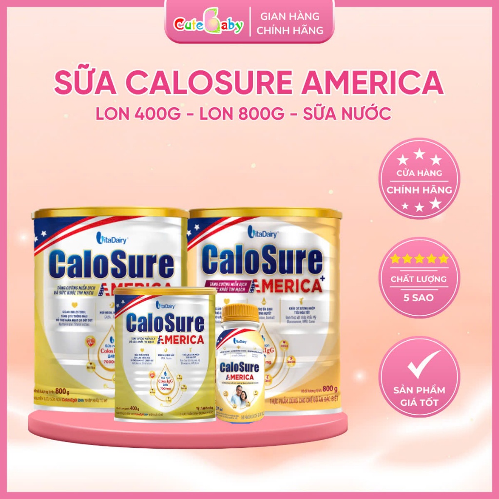 Sữa bột Calosure America, Sữa Calosure America Tiểu Đường, Sữa Nước Calosure America