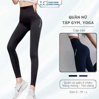 Quần Tập Gym Yoga Legging Nữ Lacora Cạp Cao Nâng Mông Tôn Dáng Vải Co Dãn 4 Chiều Thoáng Mát- QUAYG02