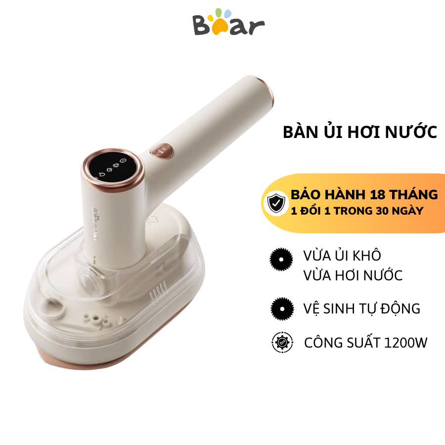 Bàn ủi hơi nước cầm tay Bear GTJ-A12Z2, 1200W, Bàn là ủi khô và hơi nước, Luồng hơi mạnh,BH 18 Tháng