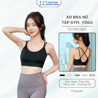 Áo bra tập gym yoga nữ Lacora có mút ngực chất thun thể thao cao cấp thoáng khí co dãn, thấm hút mồ hôi AOBRA08