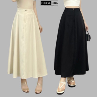 Chân váy MiDi dáng dài xếp ly cạp cao chiết eo chất chéo cao cấp Bigsize, Chân váy dài dáng xoè bồng Misoul Mall 389