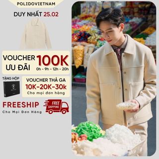 Áo khoác nam POLIDO chất nhung mềm mịn cao cấp hai lớp dày dặn đứng form giữ ấm tốt