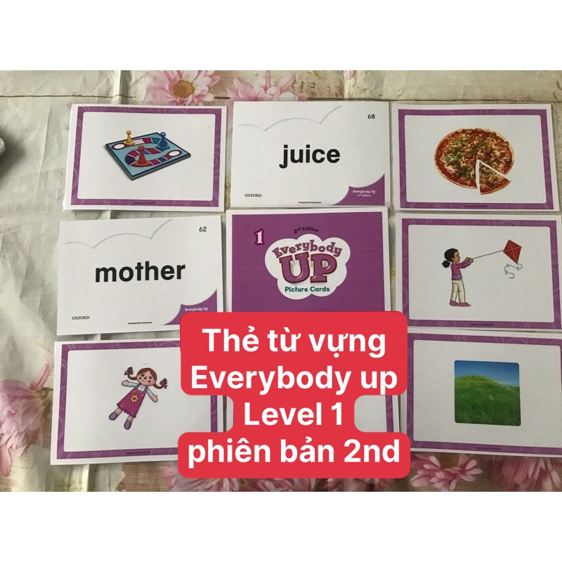 Flashcard  Everybody up 1 kích thước A5 thiết kế hai mặt ép plastics bền đẹp