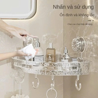 Kệ Góc Tam Giác Hút Chân Không Giá Để Đồ Nhà Tắm Đa Năng Kèm Móc Treo Đồ Kệ Treo Nhà Tắm BEST- KG01