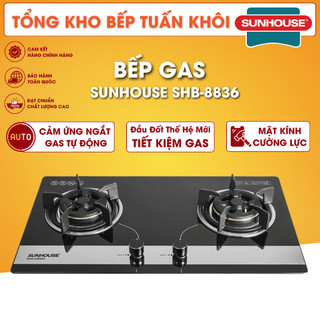 Bếp gas âm kính sunhouse shb 8836 | cảm ứng ngắt gas tự động