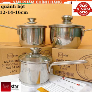 Nồi Quánh Inox Fivestar 3 Đáy 12-14-16cm-Nồi nấu bột đáy từ-hàng cao cấp chính hãng-bảo hành 5 năm