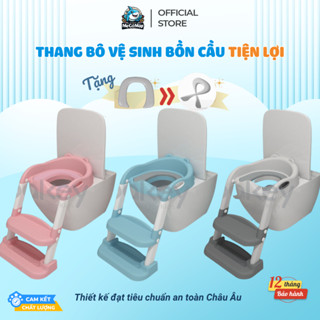 Thang Bô Vệ Sinh Cho Bé, Nắp Thu Nhỏ Bồn Cầu Hàng Chính Hãng, Đệm Da PU Cao Cấp, Loại Dày Và Bền