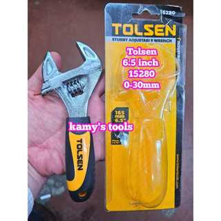 Mỏ lết mini tolsen mở miệng 30mm dài 165mm 6.5 inch 15280