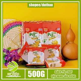 Bánh pía chay đậu xanh sầu riêng Tân Huê Viên 500g, bánh pía không trứng đặc sản Sóc Trăng