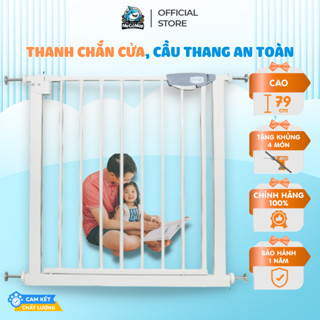Thanh Chắn Cầu Thang, Thanh Chắn Cửa Pakey Không Khoan Đục Cao 79cm An Toàn Cho Trẻ Nhỏ