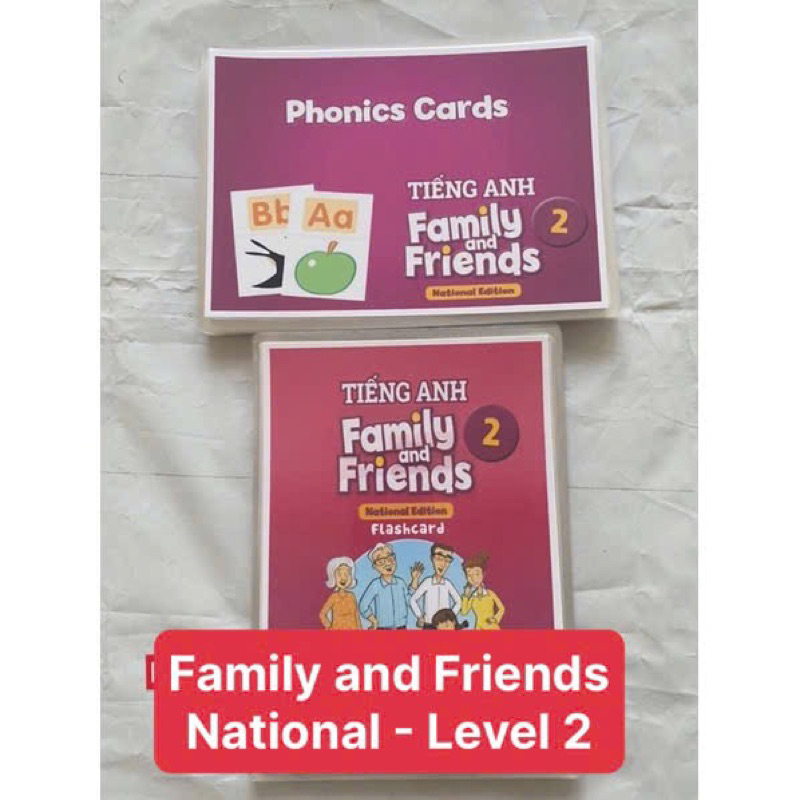Combo Flashcards từ vựng,phonics,mindmap Family and Friends 2- National Edition-ép plastics bền đẹp