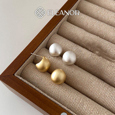 Bông tai nữ chuôi bạc 925 Eleanor Accessories hình cầu basic phụ kiện trang sức khuyên tai 9522