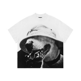 Áo thun trắng unisex form boxy HEAVEN BULLY