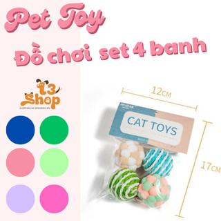 [CAT TOYS ] Đổ chơi banh lục lạc set 4 món dành cho mèo - T3 PETS SHOP