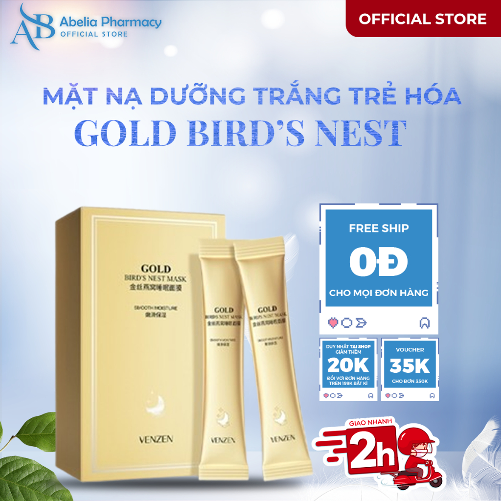 Mask Ngủ Collagen Dưỡng Trắng Da GOLD BIRD'S NEST MASK – Mặt Nạ GOLD BIRD'S NEST Qua Đêm Cho Làn Da 
