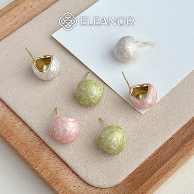 Bông tai nữ chuôi bạc 925 Eleanor Accessories hình cầu nhiều màu phụ kiện trang sức khuyên tai 9524