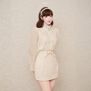 Anar Skirt | Chân váy ngắn nữ taffa nữ thiết kế dáng cup H.I.U Fashion | thiết kế viền nơ thắt tiểu thư HIU design