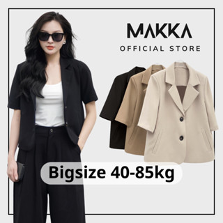 Áo khoác blazer MAKKA áo vest công sở ngắn tay đệm vai đứng form 3002