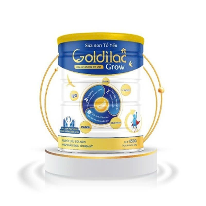 Sữa công thức Goldilac Grow 650g - Sữa tăng cân cho bé từ 6-36 tháng