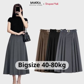Chân váy nữ MAKKA dáng dài bigsize cạp cao xếp ly 531