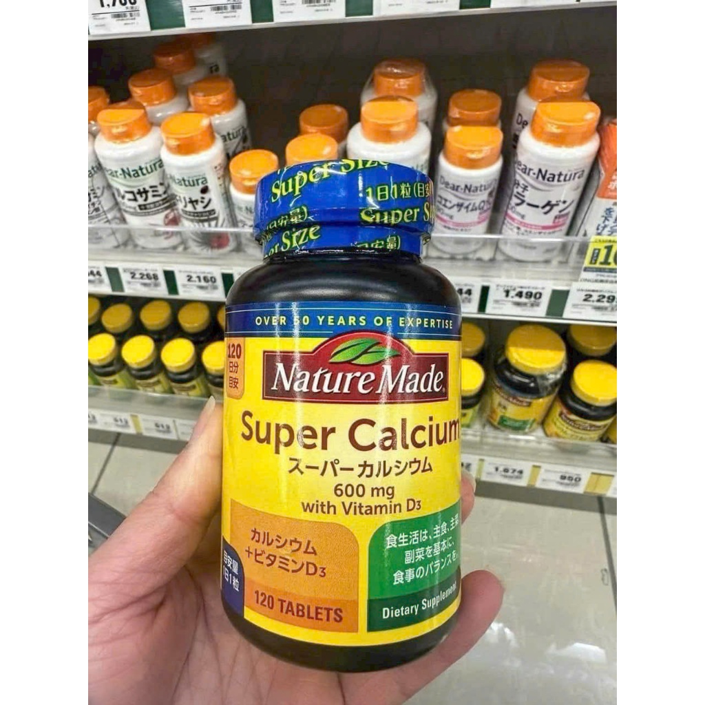 Viên uống Nature Made Super Calcium With Vitamin D 600mg Nhật Bản, Hộp 120v