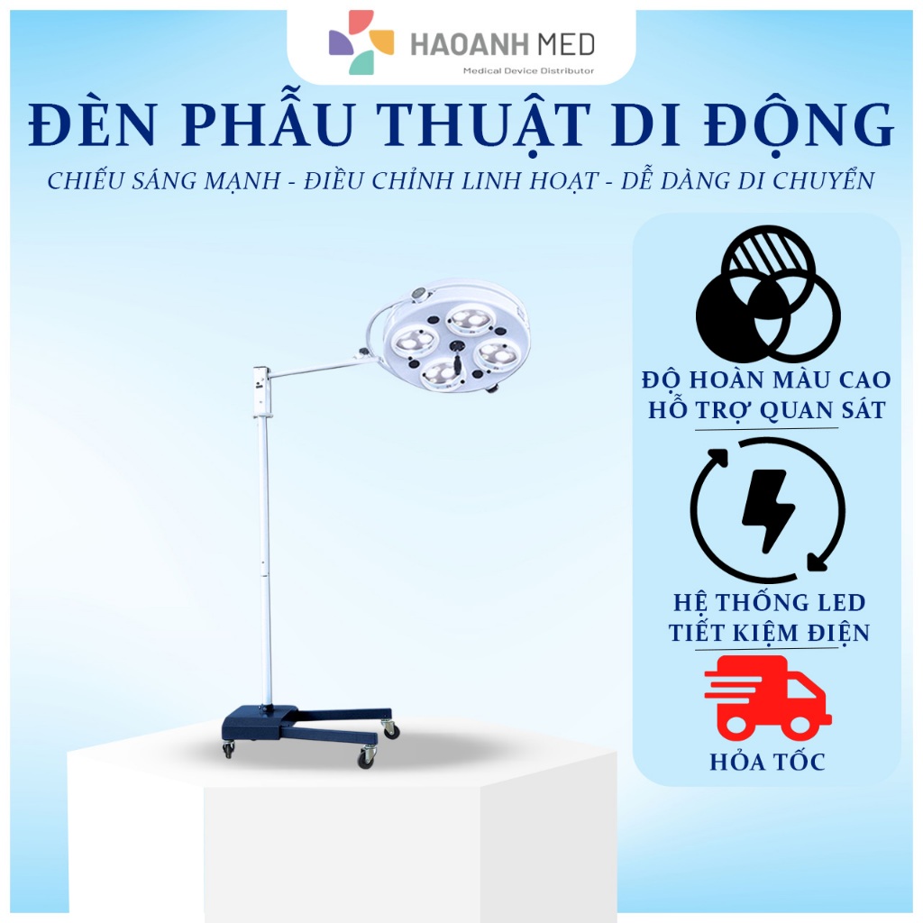 Đèn phẫu thuật đèn mổ di động 4 bóng LED (KL04L.III LED)