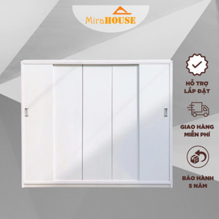 Tủ 5 Cánh Lùa Nhựa Đài Loan MIRA HOUSE - Cao 1m85 dài 2m05 sâu 51cm. Miễn phí giao hàng lắp đặt