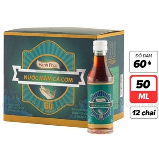  Nước Mắm Cá Cơm Hạnh Phúc 60 Độ Đạm Hộp 12 Chai 50 ml 