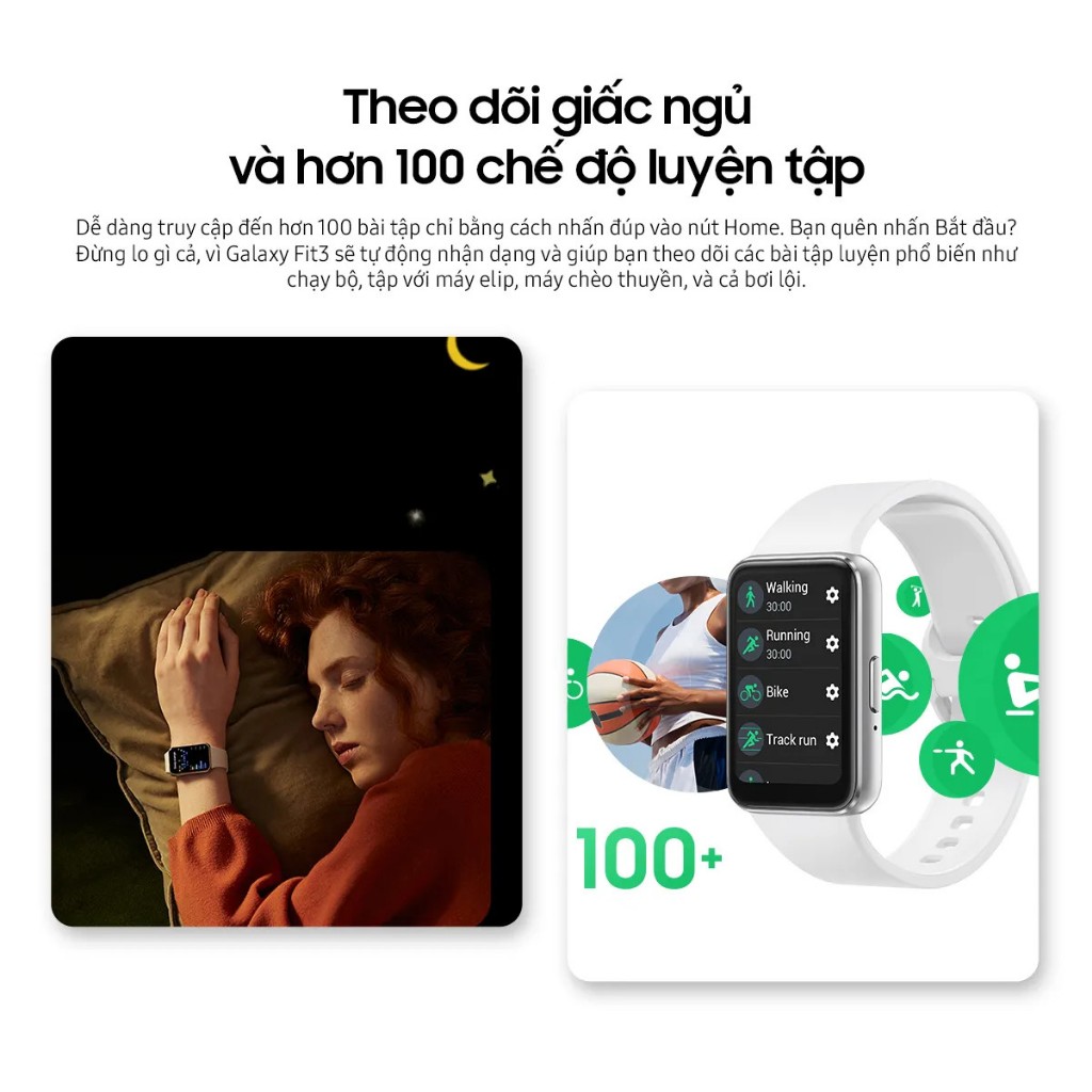 Vòng Tay Thông Minh Samsung Galaxy Fit 3 SM-R390 Màn Hình AMOLED Pin Lâu, Bảo Hành Chính Hãng | BigBuy360 - bigbuy360.vn