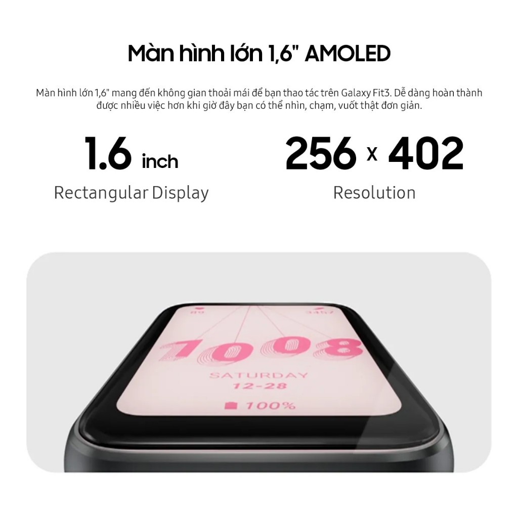 Vòng Tay Thông Minh Samsung Galaxy Fit 3 SM-R390 Màn Hình AMOLED Pin Lâu, Bảo Hành Chính Hãng | BigBuy360 - bigbuy360.vn