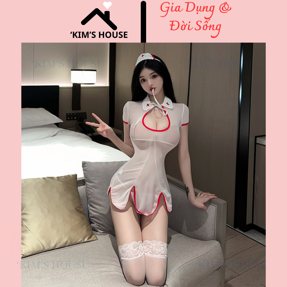 Cosplay Hóa Trang Nữ Y Tá, Trang Phục Cosplay,Sexy, Bộ Đồ Ngủ Cosplay Cô Nữ Y Tá Sexy Gợi Cảm Quyến 