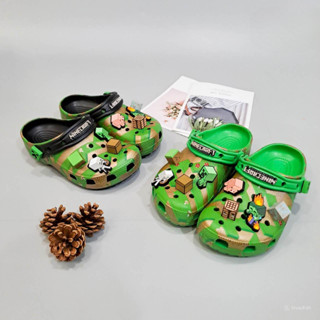  Dép sục classic elevated minecraft cho bé trai bé gái tặng kèm jibbitz y hình dép cross minecraft trẻ em cao cấp 