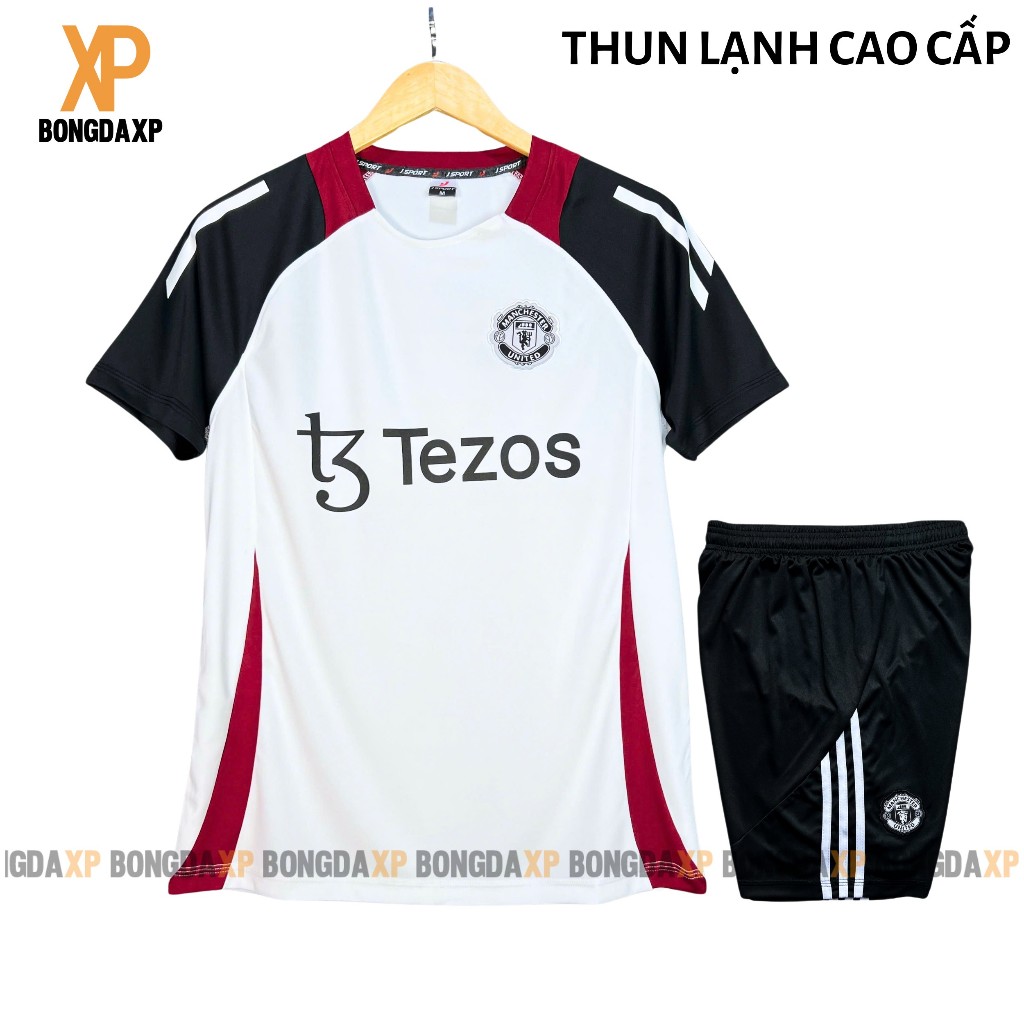 Áo Đá Bóng MU Trắng Sân Tập 2025, Đồ Đá Banh Vải Thun Lạnh Cao Cấp