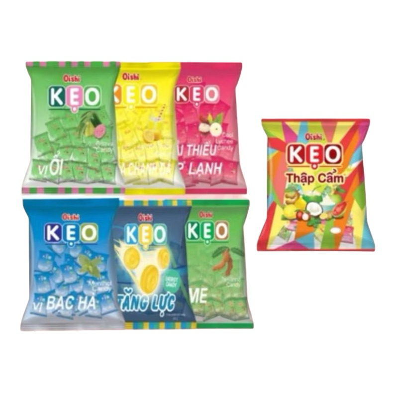 Kẹo Oishi các vị ổi / vải/ bạc hà/ thập cẩm/ tăng lực 85gr