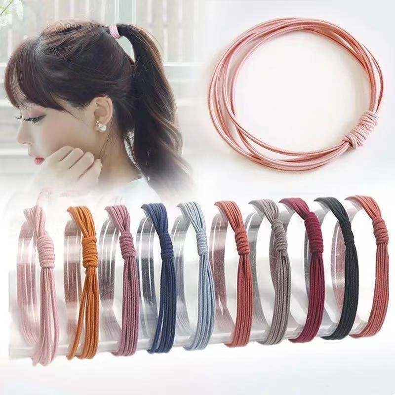 Túi 10 dây thun cột tóc đen (3 vòng/ 4 vòng)