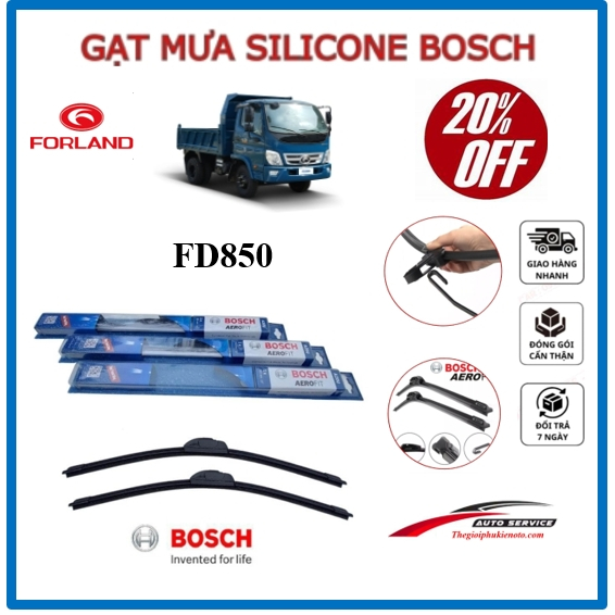 Gạt Mưa Xe Forland FD850 Thương Hiệu BOSCH Aerofit Lưỡi Silicone Cao Cấp