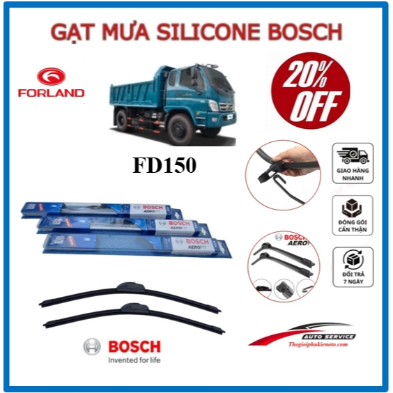 Gạt Mưa Xe Forland FD150 Thương Hiệu BOSCH Aerofit Lưỡi Silicone Cao Cấp