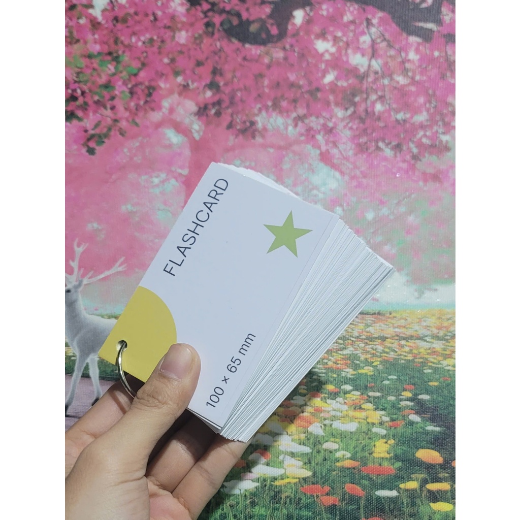 Bộ 50 FLASHCARD học từ vựng, thẻ ghi nhớ, ghi chú, giấy giày chuẩn flashcard trắng 10 x 6.5 cm